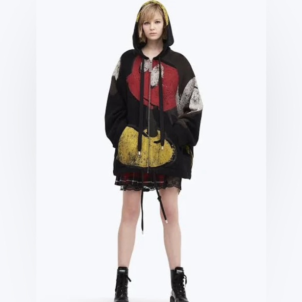 Marc Jacobs  RARE COLLECTABLE DISNEY MICKEY MOUSE OVERSIZED ZIP UP HOODIE /DRESS - Picture 13 of 16
